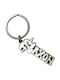 Metallic Keychain Saxon White Logo Keychain Saxkey02