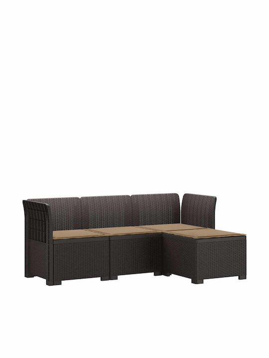 Ecksofa Outdoor Rattan mit Kissen