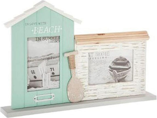 Atmosphera Beach Wooden Photo Frame With Green Frame