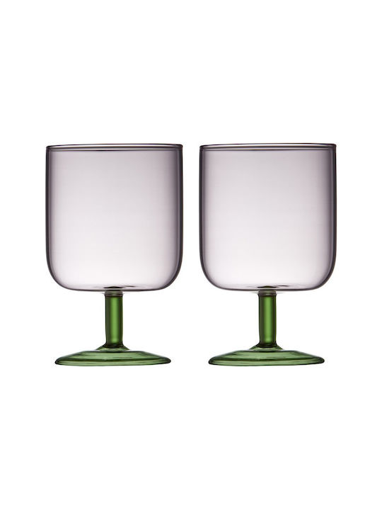 Vivalto Vivalto Set Brillen für Weißwein aus Glas in Rosa Farbe 300ml 2 Stück