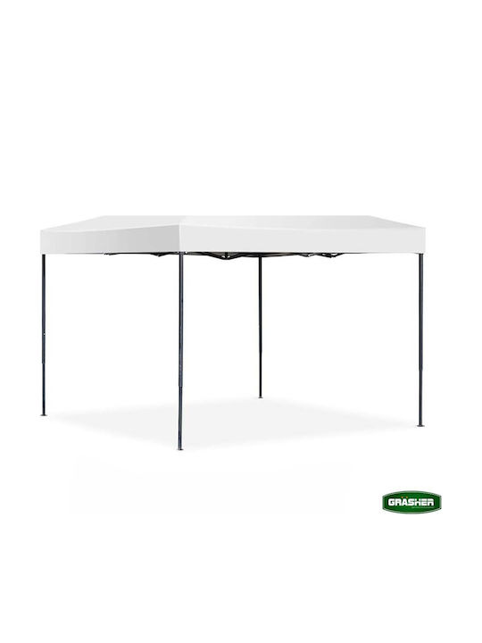Grasher Gazebo Pliabil De Grădină Alb 3x3m