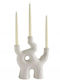 Andrea House Ceramic Candle Holder In White Colour 26x10x32cm