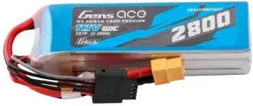 Gens Ace Baterie Li-Po 11.1V 2800mAh 60C 3S XT60 pentru Vehicul RC