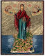 Panagia Athonitissa Icon Canvas Gold Background 6 X 5 Cm