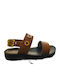 Damen Anatomische Flache Sandalen Tabac Braun
