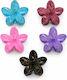 Hair Claw Clip With Flowers Gold Details 8 Cm 6 Colours 1 Piece