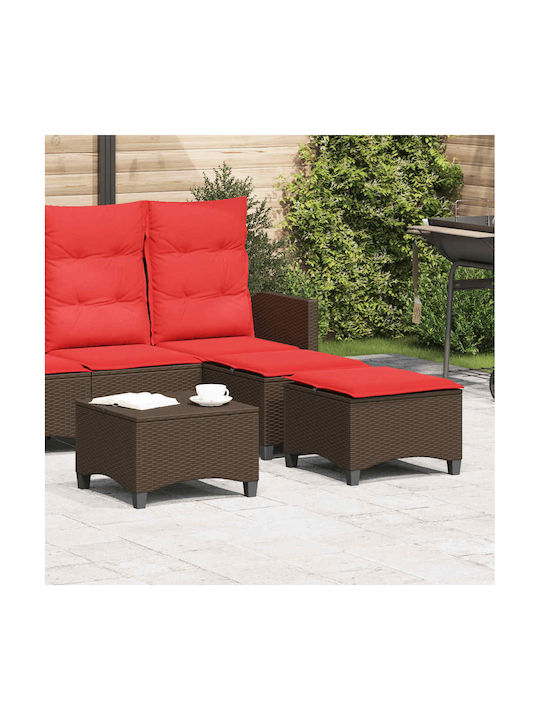 Outdoor Stool Cube Rattan with Brown Cushion 2 ...