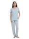 Kezokino Summer Women's Light Blue Pyjama Set