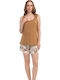 Kezokino Summer Women's Brown Pyjama Set