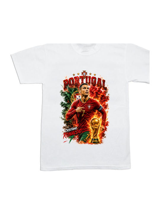 Kids T-Shirt White World Cup 2026 Cristiano Ronaldo