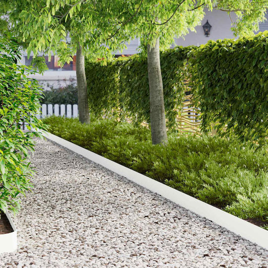 vidaXL Metallische Gartenhecke in Weißes Farbe 1m x 15cm 10 Stück