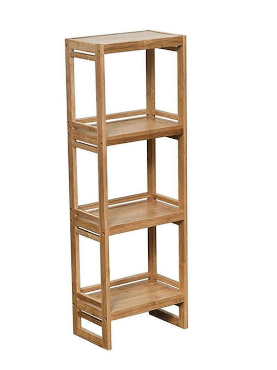 Atmosphera Floor Bathroom Shelf Bamboo with 4 Shelves 33x20x100cm White