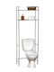 Atmosphera Floor Bathroom Shelf Metallic with 2 Shelves 60x27.5x173cm Grey
