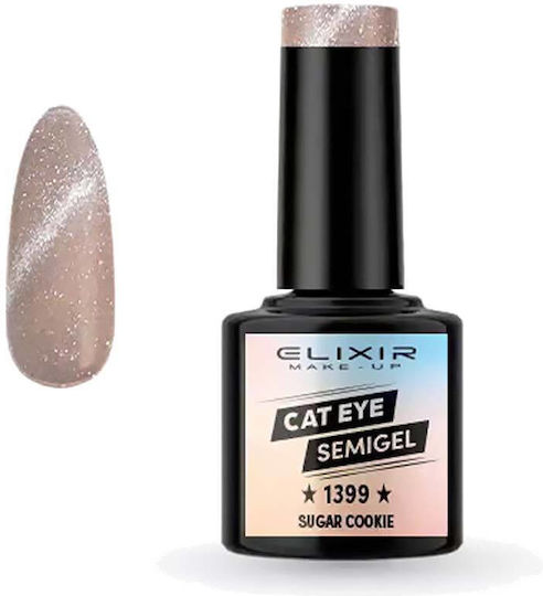 Elixir Semigel Ημιμόνιμο Βερνίκι Νυχιών 1399 Sugar Cookie με Glitter Cat Eye 8ml