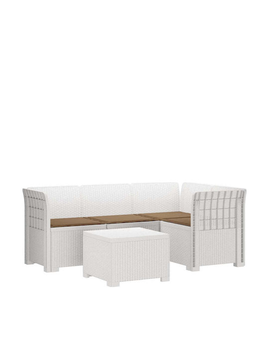 Ecksofa für den Außenbereich Rattan mit Kissen