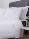 Hotel Sheet Semi-Double Premium Line Solid White 200tc Percale Polycotton Blanc De Blanc 180x305 1 Piece