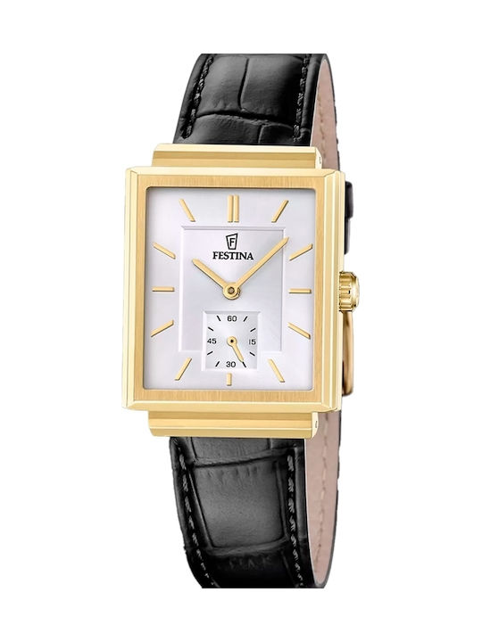 Festina Men's Watch 29mm Battery with Silver Leather Strap