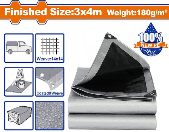 Wadfow Wasserdichter Planen 180gr/m² 4x3m Licht Typ Mehrfarbig