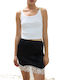 Satin Mini Damenrock Schwarz