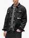 Long Sleeve Denim Overshirt in Regular Fit Washed Black