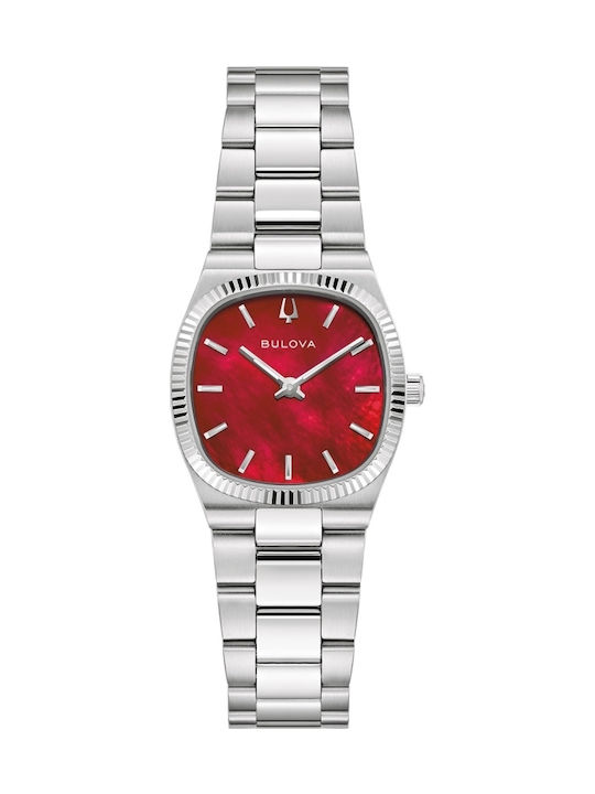 Bulova Ceas De Damă 25mm Cu Baterie Și Brățară Metalică Argintie