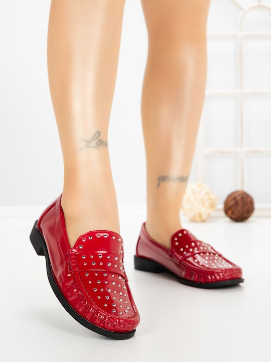 Damen Mokassins in Rote Farbe