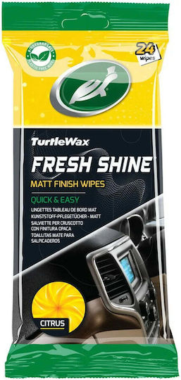 Turtle Wax Dashboard Polishing Wipes for Car with Fresh Scent 24 pcs