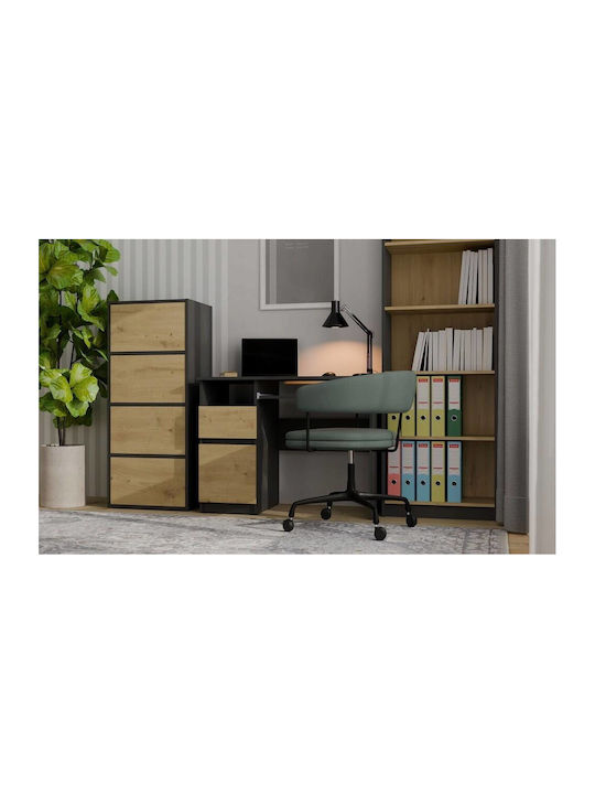Büroaufbewahrungsschrank aus Holz Anthrazit 48,5x40x119,5cm