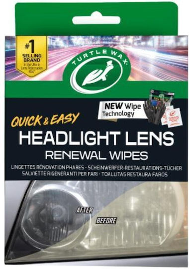 Turtle Wax Lens Μαντηλάκια Γυαλίσματος Φαναριών Αυτοκινήτου