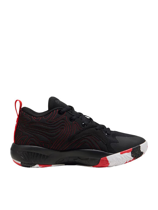 Court Pro Kinder Sportschuhe Basketball mit Schnürsenkeln Schwarz
