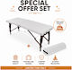 iCosmetics Pro 1 Portable White Physiotherapy Bed Made of Wood 185x60cm