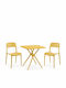 Set de salon pentru exterior 3 piese Galben
