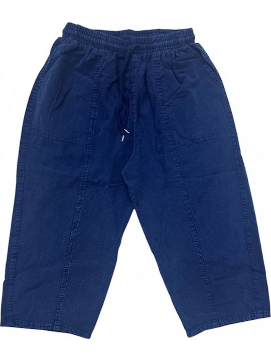 Women's Crepe Capri Trousers Navy Blue Capri 0
