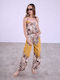 Celestino Women's Printed Pantaloons Pleats Loose Fit Mustard