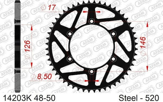 Stahl Hinteres Ritzel Für Motorrad Ketten & Ritzel Schwarz