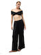 Women's Pantaloons with Rubber Band in Loose Fit Black