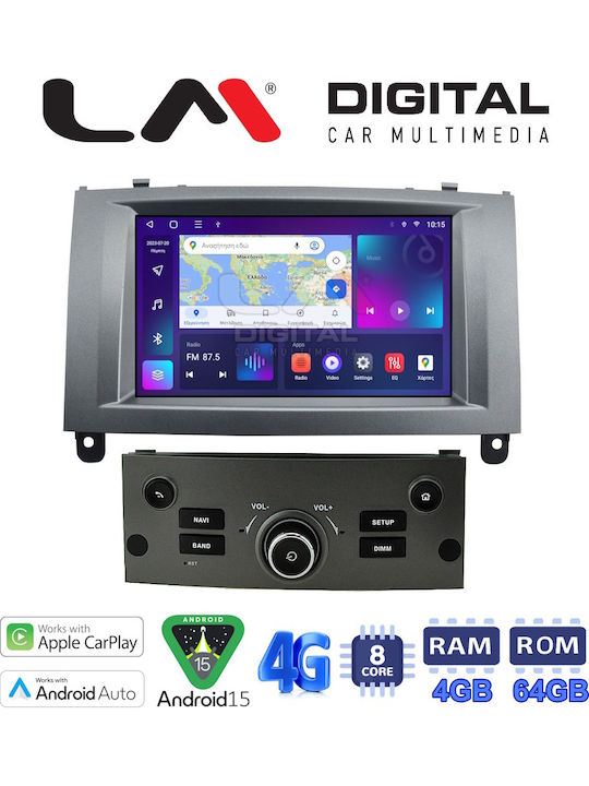 LM Digital Автомобилна Аудио Система За Peugeot 407 2004 > 2010 Bluetooth USB WiFi GPS Apple CarPlay Android Auto