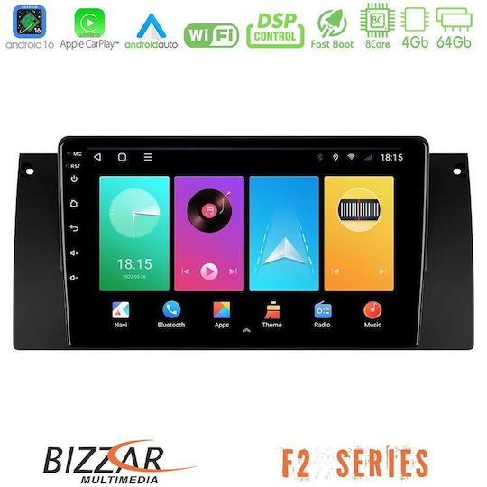 Bizzar Ηχοσύστημα Αυτοκινήτου για BMW E39 / X5 (E53) Land Rover Range Rover 2002 2005 (Bluetooth/USB/WiFi/GPS/Apple-Carplay/Android-Auto) με Οθόνη Αφής 9"
