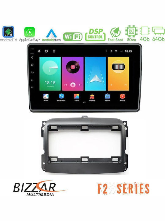 Bizzar Car Audio System for Fiat 500L 2012-2018 Bluetooth USB WiFi GPS Apple CarPlay Android Auto with 10" Touch Screen