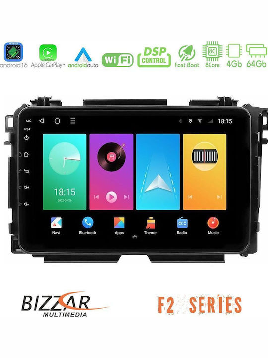 Bizzar Автомобилна Аудио Система За Honda HR-V 2014-2021 (Bluetooth/USB/Вграден Wi-Fi/GPS/Apple CarPlay/Android Auto) С Touch Screen 9"