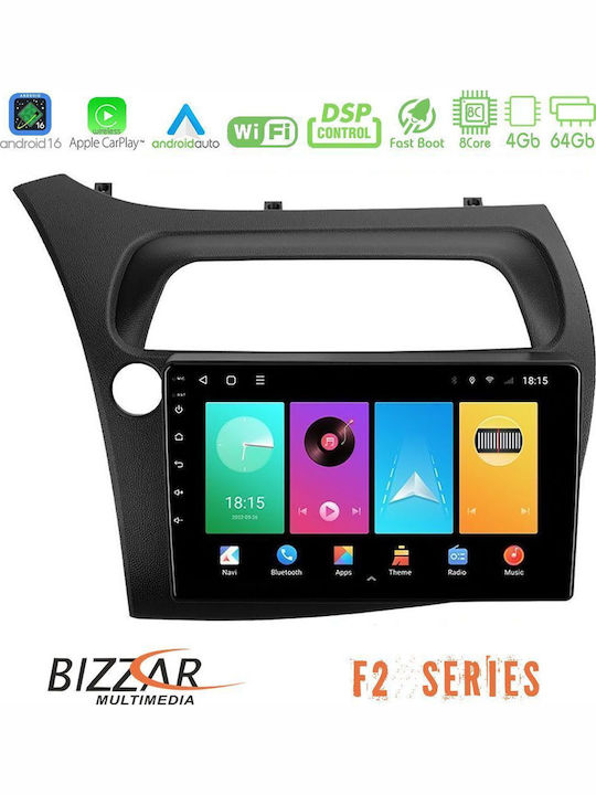 Bizzar Auto-Audiosystem für Honda Civic 2006-2011 (Bluetooth/USB/Eingebautes Wi-Fi /GPS/Apple CarPlay/Android Auto) mit 9 Zoll Touchscreen