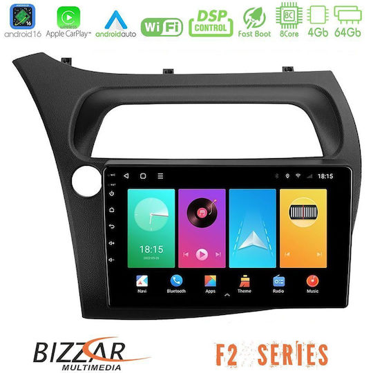 Bizzar Car Audio System for Honda Civic 2006-2011 Bluetooth USB WiFi GPS Apple CarPlay Android Auto with 9" Touch Screen