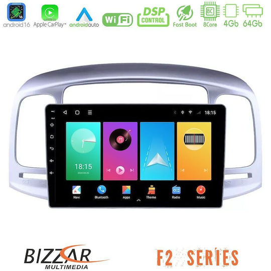 Bizzar Ηχοσύστημα Αυτοκινήτου για Hyundai Accent 2006-2011 (Bluetooth/USB/WiFi/GPS/Apple-Carplay/Android-Auto) με Οθόνη Αφής 9"