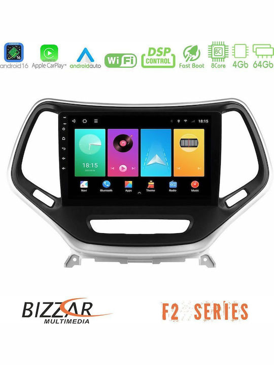 Bizzar Car Audio System for Jeep Cherokee 2014-2019 Bluetooth USB WiFi GPS Apple CarPlay Android Auto with 9" Touch Screen