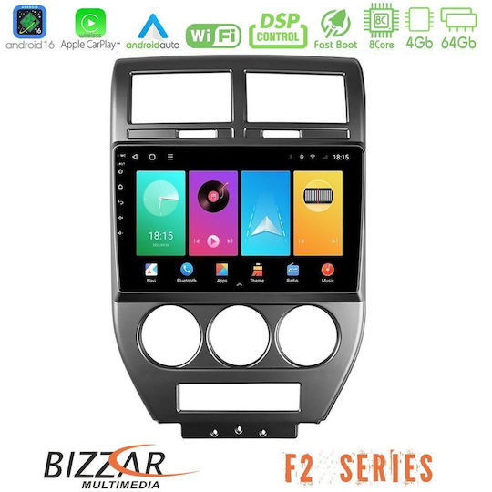 Bizzar Car Audio System for Jeep Compass / Patriot 2007-2008 (Bluetooth/USB/WiFi/GPS/Apple CarPlay/Android Auto) with 10" Touch Screen