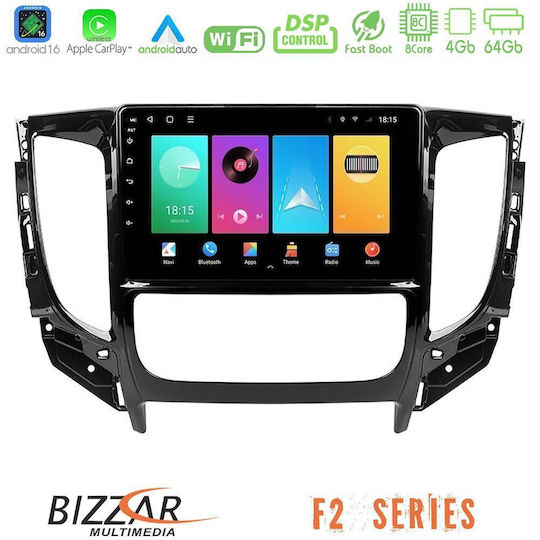 Bizzar Ηχοσύστημα Αυτοκινήτου για Fiat Fullback Mitsubishi L200 2016 με A/C (Bluetooth/USB/WiFi/GPS/Apple-Carplay/Android-Auto) με Οθόνη Αφής 9"