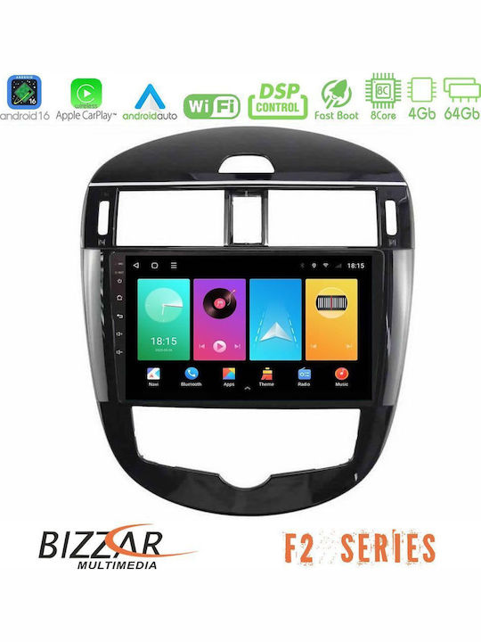 Bizzar Car Audio System for Nissan Pulsar 2015-2018 with A/C (Bluetooth/USB/WiFi/GPS/Apple CarPlay/Android Auto) with 9" Touch Screen
