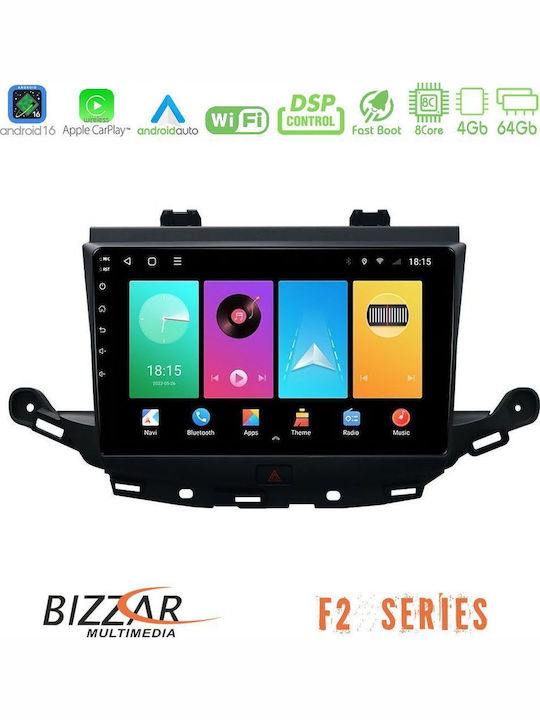 Bizzar Car Audio System for Opel Astra 2015-2019 Bluetooth USB WiFi GPS Apple CarPlay Android Auto with 9" Touch Screen