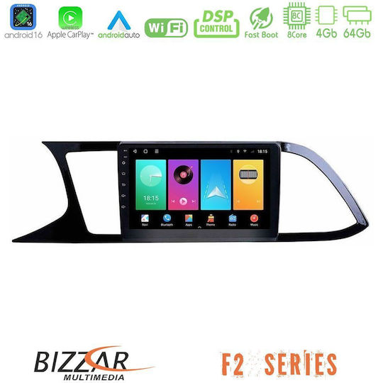 Bizzar Автомобилна Аудио Система за Seat Leon 2013 – 2019 (Bluetooth/USB/Вграден Wi-Fi/GPS/Apple CarPlay/Android Auto) с Touch Screen 9"
