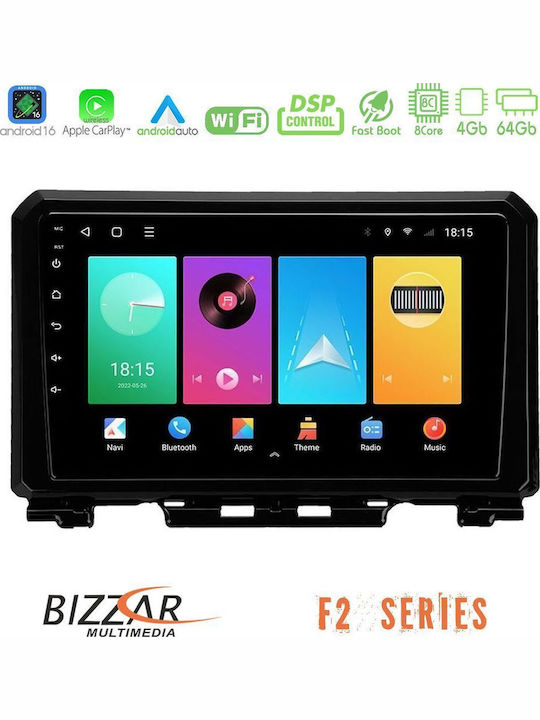 Bizzar Car Audio System for Suzuki Jimny 2018-2022 Bluetooth USB WiFi GPS Apple CarPlay Android Auto with 9" Touch Screen